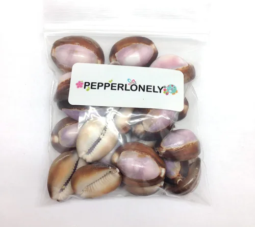 Vista 3 de PEPPERLONELY 20 piezas de conchas marinas cowrie moradas, 3/4 pulgadas ~ 1-1/4 pulgadas