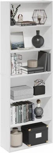 Vista 62 de Furinno Jaya Simply Home Librería abierta de 6 niveles, roble francés