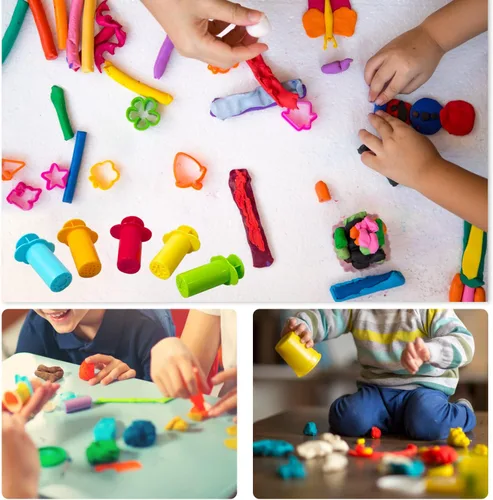 Vista 6 de Juego de extrusoras de masa de diseños surtidos – Juego de 10 – Colores surtidos