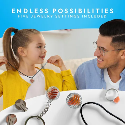 Vista 4 de Kit de Recambio para Vaso de Roca de National Geographic - Mezcla de 1 Libra de Rocas de Ágata Rugosa Genuina para Voltear - Suministros para Vaso