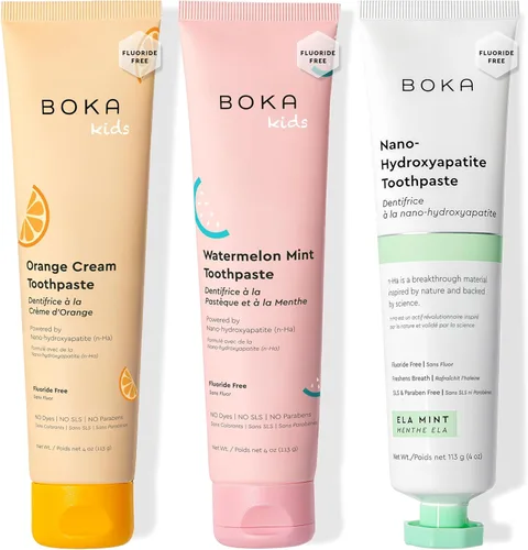 Vista 9 de Boka Pasta de dientes sin flúor Nano Hydroxiapatite Pasta de dientes - Sabor a crema de naranja, 4 onzas, 1 paquete fabricado en EE. UU