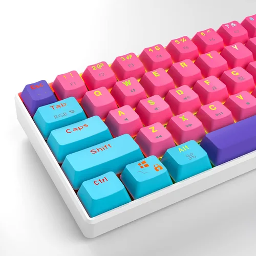 Vista 7 de Fogruaden Teclado mecánico 60%, teclado para juegos de 61 teclas, retroiluminación RGB, teclado ultracompacto 60% con cable para jugadores de PC