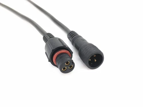 Vista 3 de 6 pares de conectores impermeables negros de 3 pines, impermeables, macho y hembra, conector LED para luces de jardín, iluminación de caminos, tira