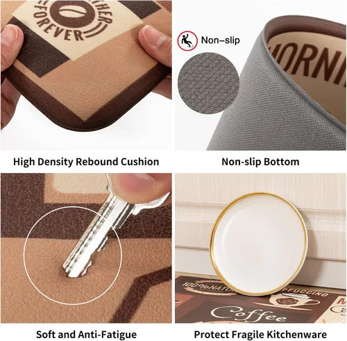 Vista 5 de Asrug Alfombrillas de cocina cómodas, antifatiga, para escritorio de pie, ergonómicas, impermeables, resistentes a las manchas, antideslizantes
