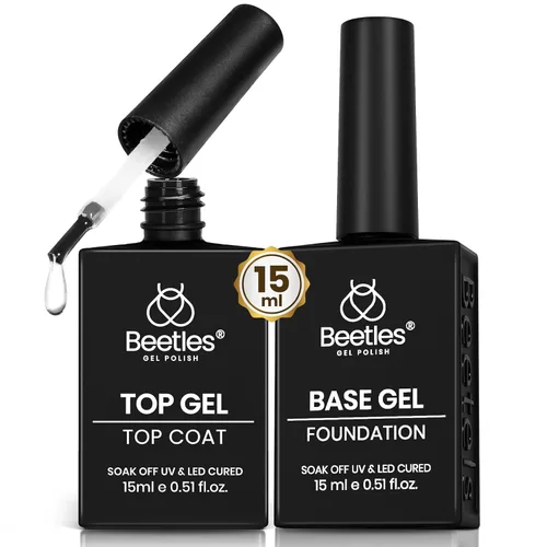 Vista 16 de Beetles - Juego de capa superior de gel, capa superior y base mate, 3 piezas de 0.3 fl oz (0.3 fl oz), mate brillante, no se limpia, combinación