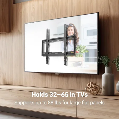 Vista 2 de Manhattan Soporte de pared para TV – Se adapta a la mayoría de televisores LED, LCD, OLED planos y curvos de 32 a 55 pulgadas, soporta hasta 88