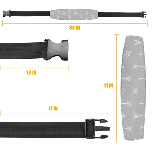 Vista 3 de Soporte para la cabeza del asiento de automóvil para bebé, correas de asiento de automóvil, correa de alivio para el cuello del cochecito