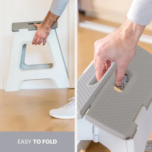 Vista 139 de Vigar Taburete compacto plegable, taburetes de 10-1/2 pulgadas para adultos de hasta 330 libras, taburete ligero, taburete plegable antideslizante