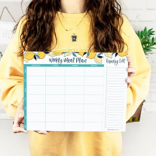 Vista 6 de bloom daily planners - Bloc de notas semanal para planificar las comidas con imanes para el refrigerador, incluye una «Lista de compras
