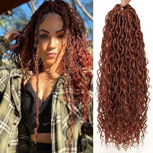 Vista 66 de Goddess Locs - Rastas de cabello corto rizado bohemio sintético de 10 pulgadas, paquete de 8 paquetes de trenzas de ganchillo preenrolladas
