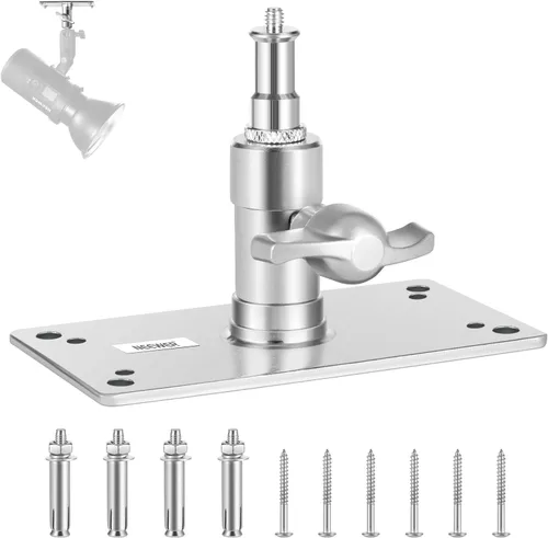NEEWER ST-WM1 - Soporte de pared para techo de 3.34 pulgadas con rosca de 1/4 pulgadas y 10 tornillos, soporte de pared para cámara de estudio