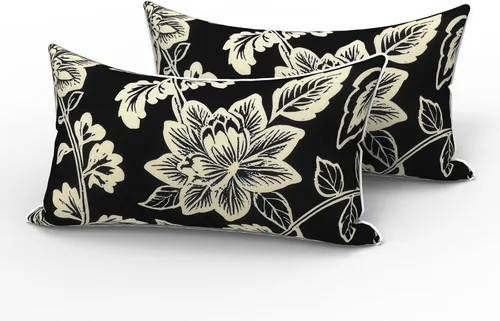 Vista 146 de LVTXIII - Juego de fundas para cojines de sofá o sillón de exteriores, para lumbar, no se decoloran, 2 unidades de 12" x 20", con relleno, estampado