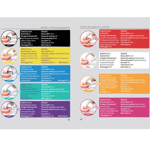 Vista 4 de Tiras de pulido dental, paquete de 2 unidades, sistema de rayas de ortodoncia IPR, tira de reducción interproximal de dientes con una sola mano, kit