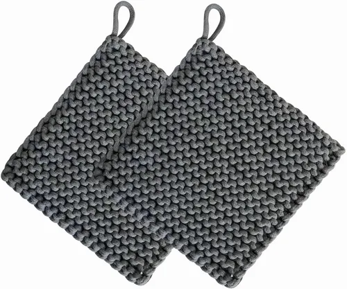 Vista 7 de Eiyye Thick Crocheted Pot Holders Handmade Hot Pads Crocheted Trivets for Kitchen hot Dishes(2-Pack Blue)