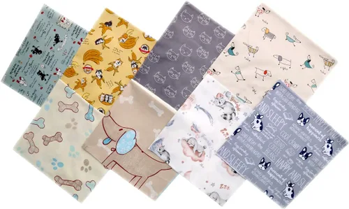 Vista 7 de Telas precortadas para acolchar, diseño impreso de animales del bosque, tela de algodón para patchwork cuadrados, paquetes para manualidades, 8