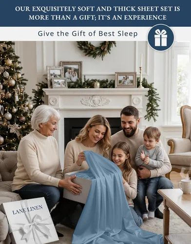 Vista 351 de LANE LINEN - Sábanas individual 100% algodón egipcio suave, cómodo y grueso de calidad de hotel, costuras reforzadas totalmente elásticas, sin