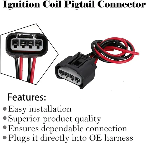 Vista 3 de Paquete de 6 conectores de bobina de encendido compatibles con Toyota Scion Pontiac Chevy compatible con Lexus Conector de bobina de encendido L4