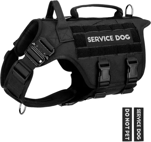 Vista 12 de Arnés táctico para perros - PETNANNY Chaleco para perro de servicio para perros grandes Cobertura corporal completa en arnés para perros de Rosa