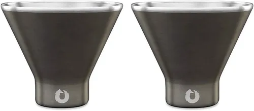 Vista 7 de SNOWFOX Juego de 2 vasos de Martini de acero inoxidable con aislamiento al vacío de alta calidad, Martinis Stay Icy Cold, copas de cóctel sin tallo