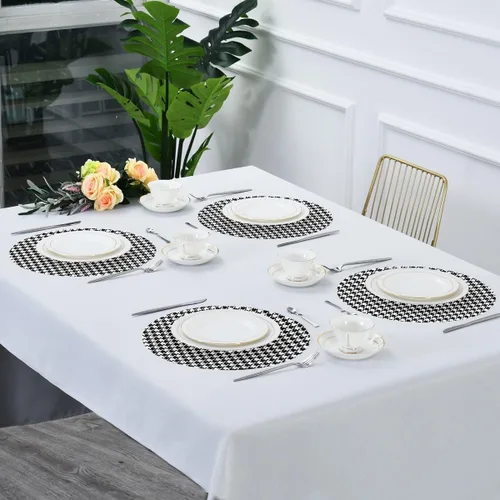 Vista 7 de Manteles individuales de pata de gallo con patrón de superficie para mesa de comedor, mantel individual protector de calor, mantel individual
