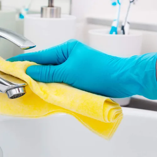 Vista 3 de Basic Medical NGPF 7003 - Guantes de examen de nitrilo azules, sin látex y sin polvo, caja de 1000 unidades, talla L