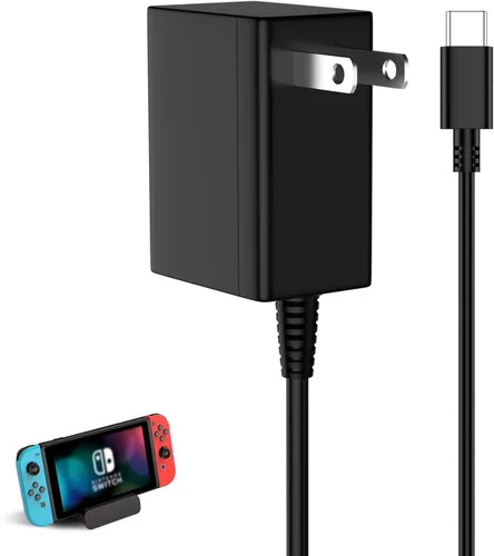 Cargador USB-C de 39 W compatible con Nintendo Switch, OLED, Lite, Dock, Switch 2 y Pro Controller 15V2.6A compatible con modo TV