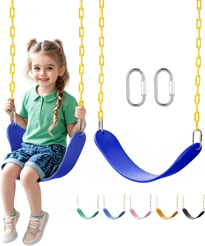 Vista 11 de Asiento de columpio resistente, cadenas de 66" resistentes a la oxidación con sección recubierta de PPC de 30", accesorio de repuesto
