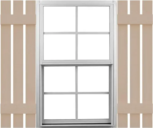 Vista 17 de Mid America - Persiana estándar de vinilo tipo revestimiento exterior de madera de 4 tablones de 14 pulgadas (1 par)