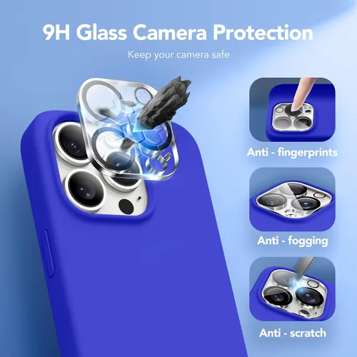 Vista 245 de GONEZ Funda magnética para iPhone 14, compatible con Magsafe, con protector de pantalla + protector de cámara, forro de microfibra antiarañazos