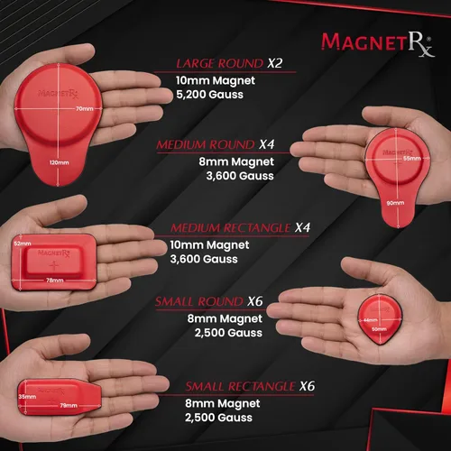 Vista 5 de Kit de Imanes de Terapia Biomagnética MagnetRX® – Imanes para Biomagnetismo Médico – Par de Imanes Bio Magnet de Dr. Goiz para Terapia de Imanes