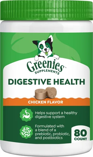 Vista 16 de Suplementos Greenies para la salud digestiva, probióticos para perros con sabor a pollo, bolsa de 7.8 oz. Paquete de 40 unidades.