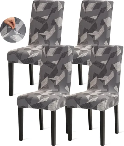 Vista 21 de Sufdari Juego de 2 fundas para sillas de comedor, fundas para sillas de cocina, fundas para sillas Parsons, protectores de sillas de elastano