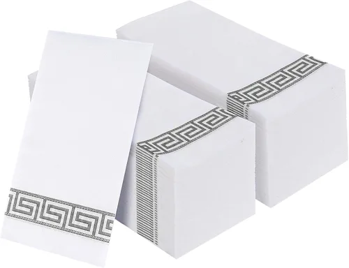 Vista 9 de Vplus Paquete de 200 toallas desechables para baño, servilletas decorativas de baño, servilletas desechables suaves y absorbentes, como para cocina