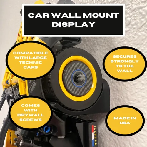 Vista 3 de Soporte vertical coleccionable de pared para automóvil compatible con autos de carreras Lego Technic Series Colección de autos de exhibición por