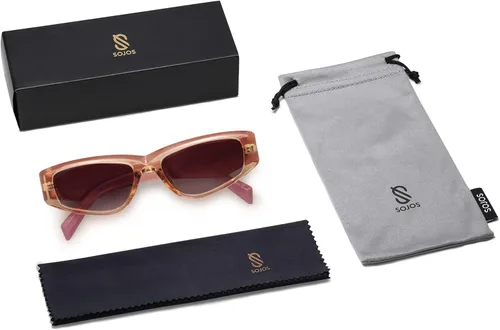 Vista 6 de SOJOS Cat Eye Fashion Small Narrow - Gafas de sol para mujer, diseño de mariposa, color rectángulo de moda, SJ2245