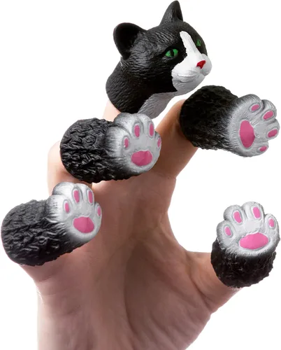 Juego de marionetas de dedo de gato, divertido juguete de animales