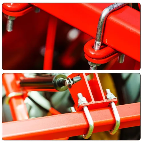 Vista 4 de uxcell Pernos cuadrados en U de 1 "(25 mm) de ancho interior de acero al carbono M8 con tuercas, placa de marco, arandelas redondas