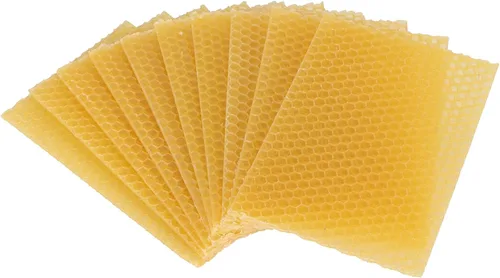 10 hojas de cera de abeja natural, hojas de cera de abeja, base de cera, colmenas de abeja, hojas de cera de abejas para hacer velas, muebles,