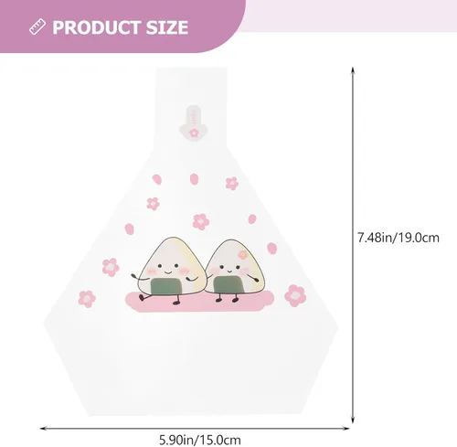 Vista 3 de Totority Onigiri - Sándwich triangular para sushi, 250 unidades, bolsas de sushi triangulares, bolas de arroz de plástico, bolsa de sándwich fácil