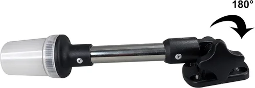 Vista 2 de Pactrade Marine Luces de navegación para barcos – Luz de popa blanca incandescente de 10.75 pulgadas (montaje en superficie, base plegable)