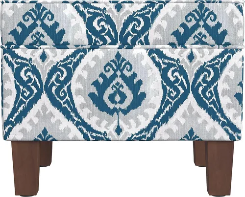 Vista 4 de HomePop Decoración para el hogar K7646-A877 Otomana tapizada moderna rectangular de almacenamiento Otomana con tapa con bisagras