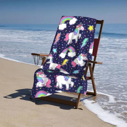 Vista 5 de Dorekim Toalla de playa, unicornio arcoíris Thunder, toallas de playa de microfibra de gran tamaño para viajes, toalla de secado rápido