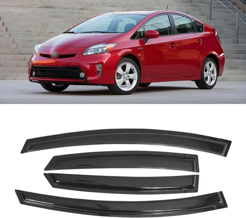 Vista 125 de Visor de ventana para Toyota Tacoma de cabina doble 2005-2015, protectores de lluvia de canal abierto, deflector de ventilación, protector solar