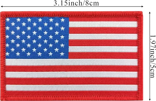 Vista 3 de JBCD Paquete de 2 parches de bandera estadounidense, parche táctico de bandera del orgullo para ropa, sombrero, parche militar del