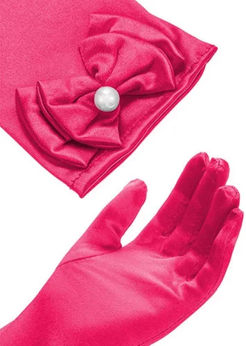 Vista 6 de AUHOKY 4 pares de guantes largos de princesa para niñas pequeñas de 3 a 8 años