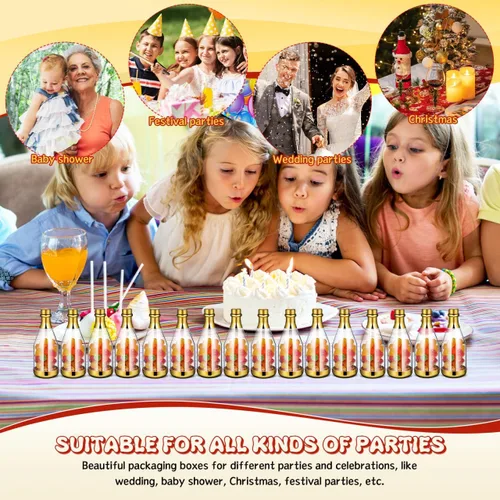 Vista 6 de Ciieeo Caja de dulces de boda, contenedor de recuerdo de fiesta, 4.52 x 1.57 x 1.57 pulgadas, mini botellas de plástico transparente para dulces