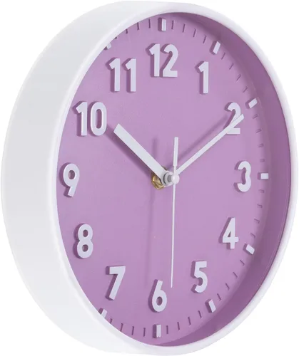 Vista 8 de PATIKIL Reloj de pared de 8 pulgadas, con número 3D, de cuarzo, funciona con pilas, silencioso, sin tictac, redondo, para oficina, dormitorio