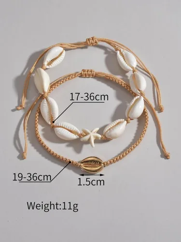 Vista 5 de Verdusa Juego de 2 pulseras de tobillo para mujer, cadena de tobillo ajustable, joyería para pies