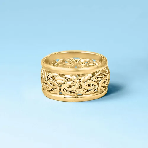 Vista 4 de Ross-Simons Anillo bizantino ancho de oro amarillo de 18 quilates, Oro, no conocido