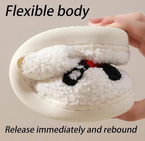 Vista 5 de Cute Slippers for Women Men Soft Plush Warm Couples Slides Home Slippers